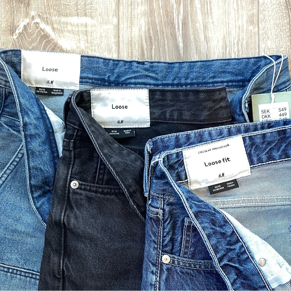 H&M Loose Fit 3 Jeans Bundle - Blue and Black  - Send Offers!